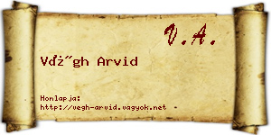 Végh Arvid névjegykártya
